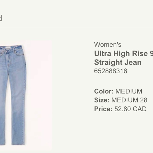 Abercrombie Ultra High Rise 90s Slim Straight Jean Crisscross Waistband - Picture 2 of 5